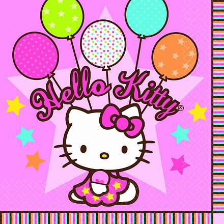 Салфетка - Hello Kitty, 33 см 16 штук 