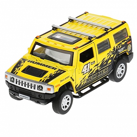 Машина Hummer H2 – Спорт, 12 см, свет-звук, инерционный механизм, цвет желтый 