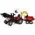 Педальный трактор-экскаватор с прицепом, красный, 225 см  - миниатюра №4