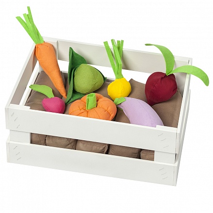 Набор овощей в ящике, 12 предметов с карточками 