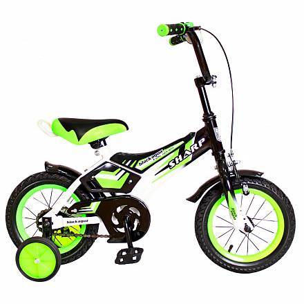 Двухколесный велосипед Sharp, диаметр колес 12 дюймов, зеленый 