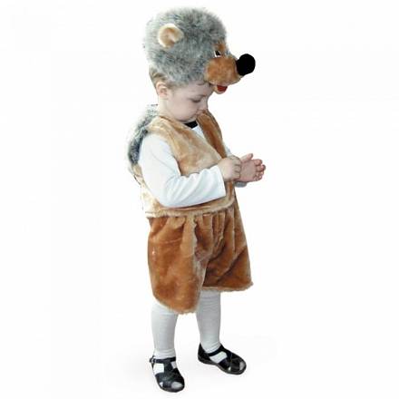 Костюм карнавальный детский - Ежик из меха, размер 28 детский 