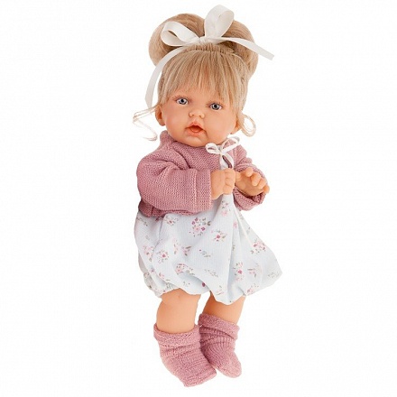 Интерактивная кукла – Лухан в темно-розовом, 27 см, мама, папа и смеется 