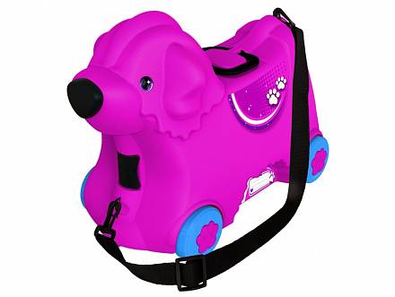 Детский чемодан на колесиках, розовый 