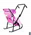 Санки-коляска Герда 4-Р3 ярко-розовые с колесиками «Скандинавский Узор»  - миниатюра №2