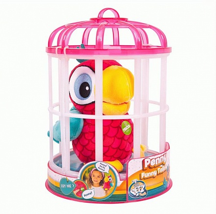 Интерактивная мягконабивная игрушка - Попугай Penny, розовый 