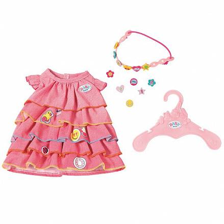 Набор для куклы Baby born – Платье, вешалка и ободок-украшение 