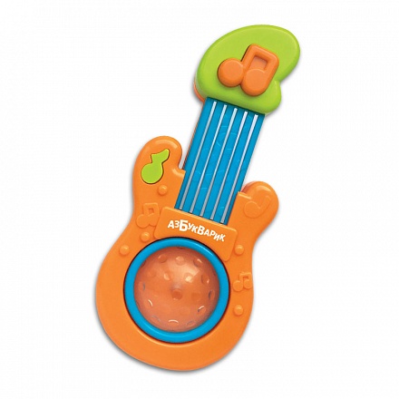 Детский музыкальный инструмент – Гитара оранжевая, песенки и свет 