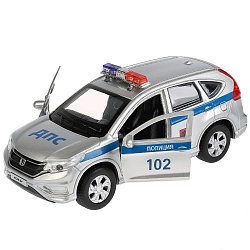 Машина инерционная металлическая - Honda CR-V - Полиция, 12 см, открываются двери (Технопарк, CR-V-P) - миниатюра