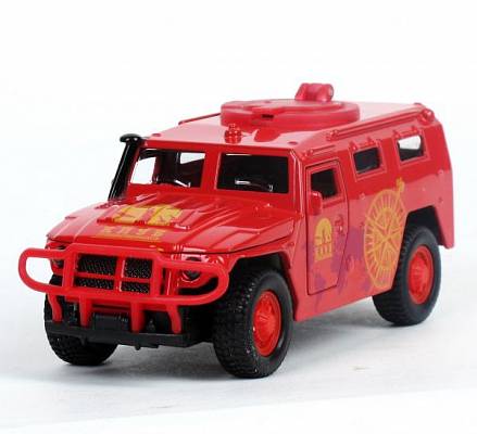 Машина металлическая инерционная ГАЗ – Тигр, 1:43, со светом и звуком