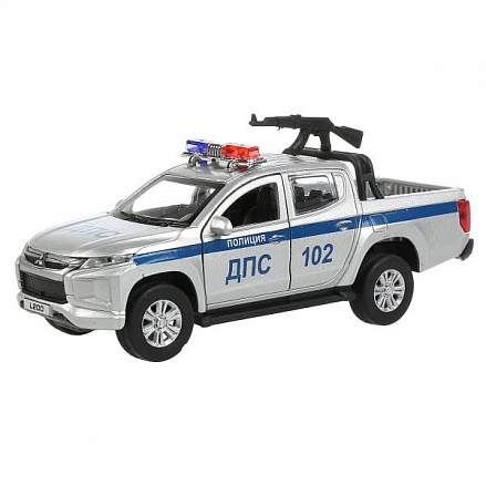 Машина Полиция Mitsubishi L200 Pickup 13 см двери и багажник открываются металлическая 