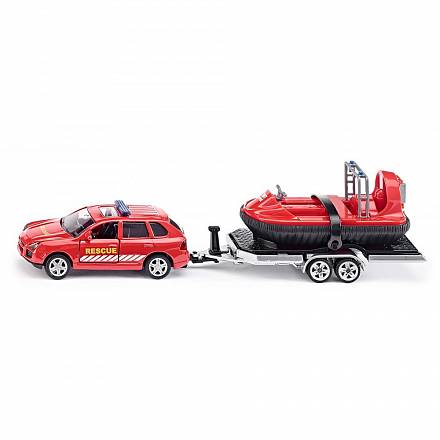 Игрушечная модель - Автомобиль и прицеп с лодкой на воздушной подушке, 1:55 