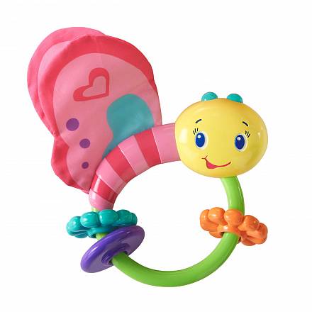Развивающая игрушка-погремушка «Розовая бабочка»  