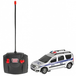 Машина р/у Полиция Lada Largus 18 см со светом серебристый (Технопарк, LADALARGUS-18LPOL-GY) - миниатюра