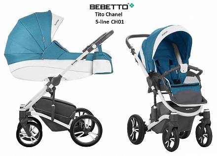 Детская коляска Bebetto Tito Chanel  2 в 1 - шасси белая/Bia - ch01 