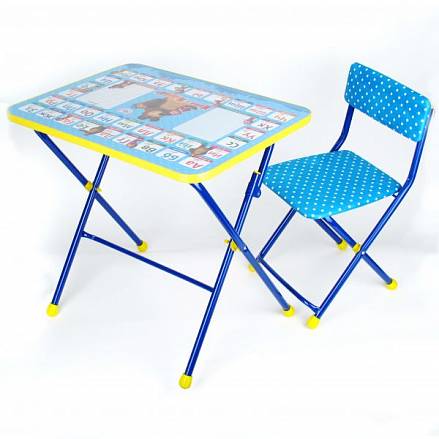 Набор детской мебели - Азбука 2 из серии Маша и Медведь, цвет синий 