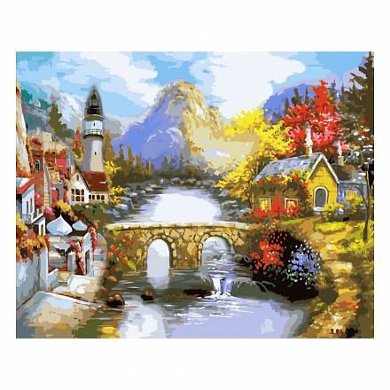Раскраски по номерам - Картина «Мост через реку», 40 х 50 см. 