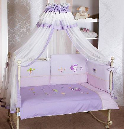 Комплект постельного белья Bee лонг, 6 предметов, фиолетовый 