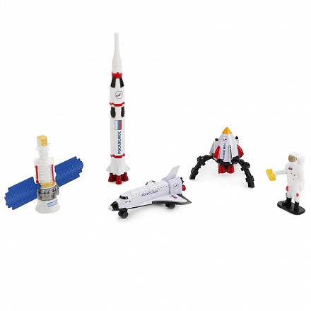 Набор – Космос: ракета, шаттл, спутник, космический корабль, космонавт 