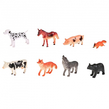 Набор – Рассказы о животных, 8 фигурок диких и домашних животных, 10 см   