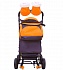 Санки-коляска Snow Galaxy City-1 - Панда на оранжевом, на больших колесах Eva, сумка, варежки  - миниатюра №12