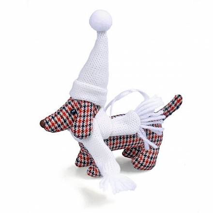 Фигурка - Собака в шарфе и шапке, 12,5 см. 
