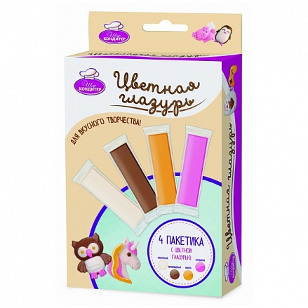 Набор шоколадной глазури для ручки - Шеф-кондитер, 4 цвета 