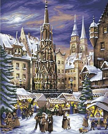 Раскраски по номерам - Картина «Зимняя ярмарка», 40 х 50 см. 