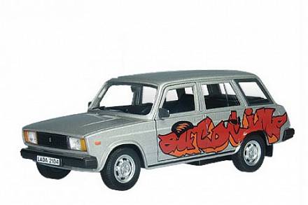 Машинка металлическая Lada 2104 с граффити на кузове, 1:36 