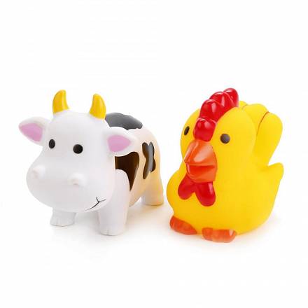 Игрушки для ванной – Корова, петух 