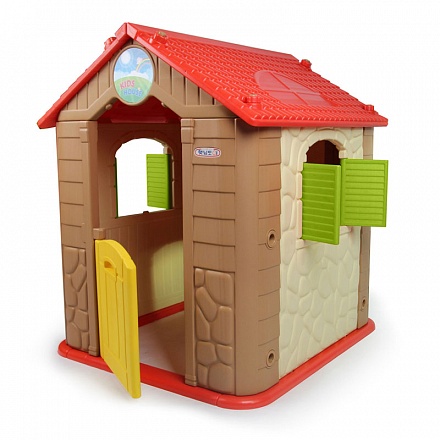 Детский игровой комплекс для дома и улицы: игровой домик, бизиборд, Red-Brown 