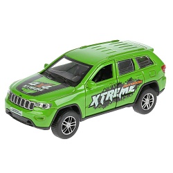 Машина металлическая Jeep Grand Cherokee спорт, свет и звук, инерционная, цвет – зеленый, 12 см (Технопарк, CHEROKEE-12SL-SRT) - миниатюра