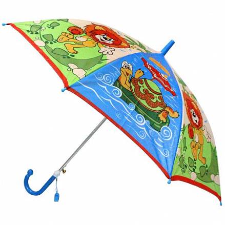 Зонт детский со свистком Союзмультфильм - Львенок и Черепаха, 45 см 