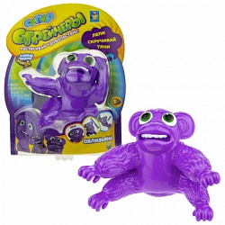 Тянущаяся игрушка Супер Стрейчеры - Облизьяна, 16 см, фиолетовая (1toy, Т18654) - миниатюра