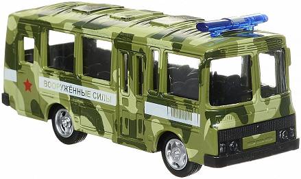 Инерционный металлический автобус ПАЗ - Военный 