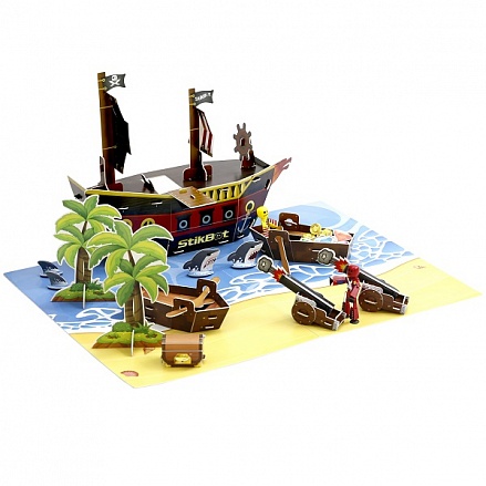 Игровой набор Stikbot - Пиратский корабль 