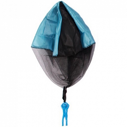 Игрушечный парашют с человеком, голубой, 15,5 см 