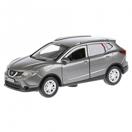 Машинка металлическая инерционная – Nissan Qashqai серый, 12 см., открываются двери и багажник 
