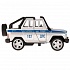 Машина Полиция УАЗ Hunter 11,5 см с фигуркой двери и багажник открываются металлическая инерционная  - миниатюра №2
