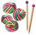 Набор для вязания спицами - Разноцветные шарф и шапочка  - миниатюра №2