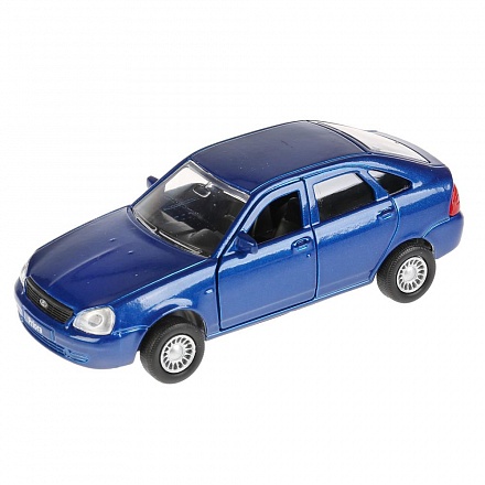 Модель Технопарк Lada Priora хэтчбек, синий, 12 см, открываются двери, инерционный