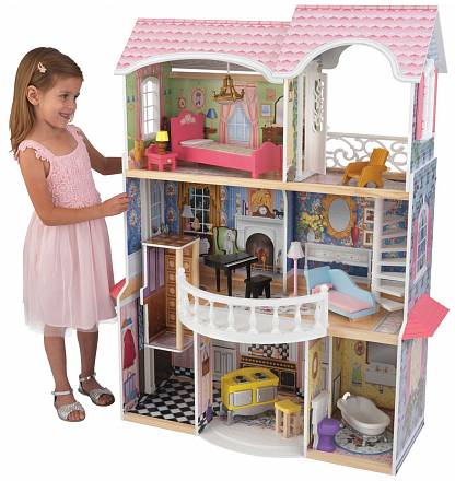 Винтажный кукольный дом для Барби Magnolia – Магнолия, с мебелью, 13 предметов 