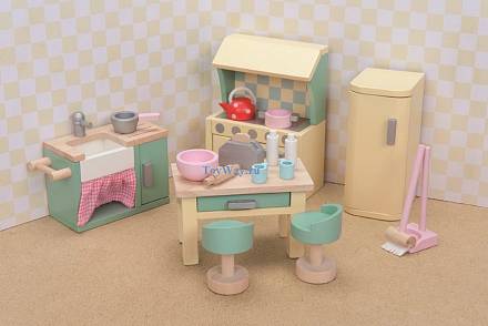 Кукольная мебель деревянная «Бутон розы – Кухня» 