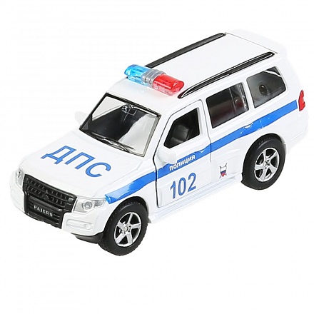 Машина Мицубиши Pajero – Полиция, 12 см, открываются двери, багажник инерционный механизм -WB)