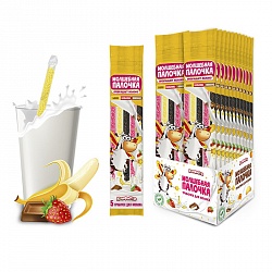 Трубочки для молока - Молшебная палочка, 5 штук, банан, клубника, шоколад (Конфитой, КТ93711) - миниатюра