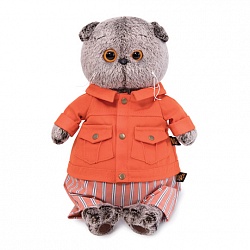 Мягкая игрушка - Кот Басик в оранжевой куртке и штанах, 25 см (Budi Basa, Ks25-148) - миниатюра