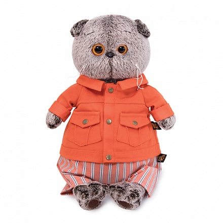Мягкая игрушка - Кот Басик в оранжевой куртке и штанах, 25 см 