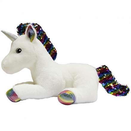 Мягкая игрушка – Единорог разноцветный с пайетками, 30 см 