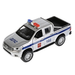 Модель Toyota Hilux Полиция, 12 см, инерционная, свет и звук (Технопарк, FY6118P-SL) - миниатюра
