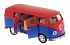 Машина металлическая инерционная Автобус инерционный Volkswagen Type 2 T1 Transporter, цвет матовый красный с синим, 1:32 ) - миниатюра №1